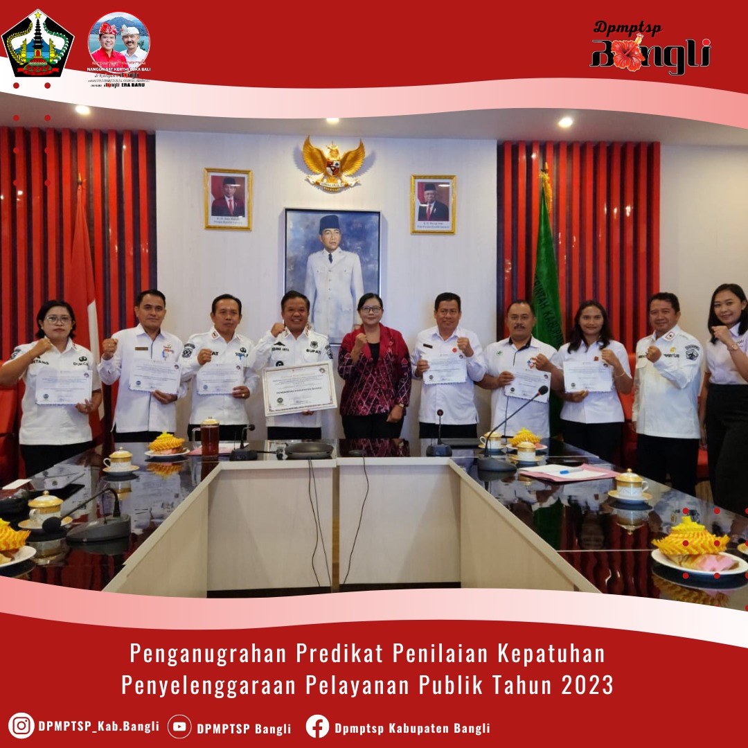 Penganugrahan Predikat Penilaian Kepatuhan Penyelenggaraan Pelayanan Publik Tahun 2023