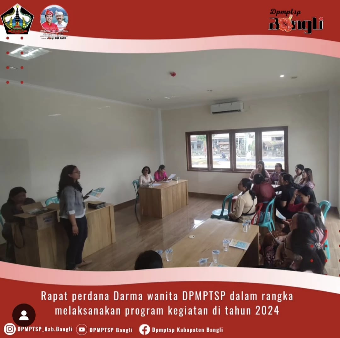 Rapat Perdana Darma Wanita DPMPTSP dalam rangka melaksanakan program kegiatan di tahun 2024